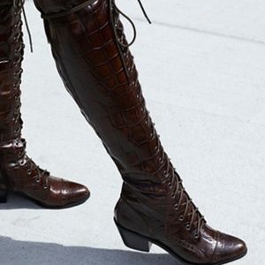 Jeffrey Campbell Joe Lace-Up Over-the-Knee Boots